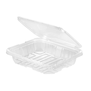 Venta al por mayor 22.6X20.1X4.7 Contenedores rectangulares de plástico para alimentos Caja de aperitivos desechable apilable para bandejas de frutas y verduras para ensalada - Product Image 1