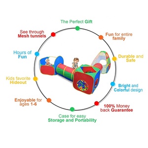 Meilleur <span class=keywords><strong>cadeau</strong></span> d'anniversaire pour les tout-petits, garçons et filles Jouet de sport-Tunnels de tente de jeu souples et fosse à balles pour bébé de 1 à 5 <span class=keywords><strong>ans</strong></span> - Product Image 5