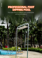 Station de désinfection des pieds en acier inoxydable avec douche à capteur automatique, système de bain de pieds désinfectant pour entrée de piscine commerciale