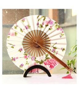 Vente en gros de ventilateurs pliants ronds en bambou de style japonais, artisanat en bambou - Product Image 5