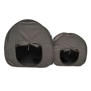 Gri Oxford bez kedi köpek <span class=keywords><strong>2</strong></span> 1 Pet çadır ev rahat uzay küçük hayvanlar oturma odası için dev fermuar katlanabilir oyun ve uyku - Product Image 2