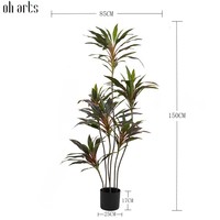 OH ARTS Hoogrealistische Kunstmatige Drakenbloedboom Braziliaanse Houten Boom Bonsai Potplant Realistisch Levensecht Binnenplant