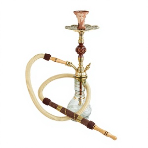 Cachimba al por mayor estilo Khalil Mamoon egipcia, hecha a mano en latón y madera - Set completo Shika Amazonia - Product Image 1