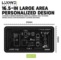 Tapis de réparation isolant haute température LUOWEI LW-M4 16,5 pouces, résistant à la chaleur jusqu'à 500°C, pour outils de réparation de téléphones portables
