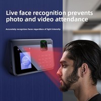 Reloj Biométrico de Control de Asistencia para Empleados 3 en 1 con Reconocimiento Facial, Huella Dactilar y Vena de la Palma de la Mano, con Pantalla a Color de 2.8 Pulgadas