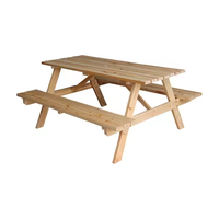 Table de pique-nique d'extérieur en bois massif durable avec chaise pliable CNLF