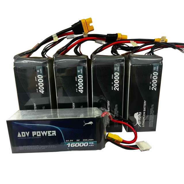RC Drone FPV UAV Lipo Battery 4S 6S 12S 14.8V 22.2V 44.4V 10000/16000/20000/40000/8000/9000mAh 20C 25C 35C Polymer Battery Pack