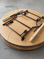 Table Ronde Pliante Robuste en Contreplaqué avec Bordure PVC Courbée pour Organisateurs d'Événements et Sociétés de Location – Vente en Gros