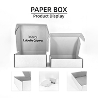 Boîte d'expédition en carton ondulé blanc personnalisée avec un couvercle à enroulement pour l'emballage de présentoirs en magasin de détail et la vente en gros de marques cosmétiques