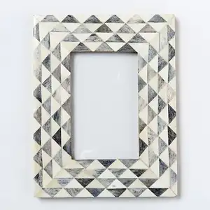 Hot Selling Bone Inlay Photo Framed White Marble Hand Inlay photo Frame for Wall Decoration Available at Low Price