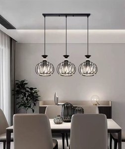 <span class=keywords><strong>Lampadario</strong></span> Moderno in Ferro per Isola Cucina e Sala da Pranzo, Luce Bianca Calda 3000K, Base E27, Altezza Regolabile, Illuminazione Sospesa - Product Image 2