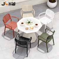 Chaise de salle à manger extérieure moderne en alliage d'aluminium multicolore pour café et restaurant - Vente en gros