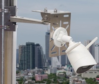 Plaque adaptatrice multifonctionnelle, accessoire de surveillance, support de montage sur poteau extensible en acier inoxydable avec anneaux pour caméra de sécurité
