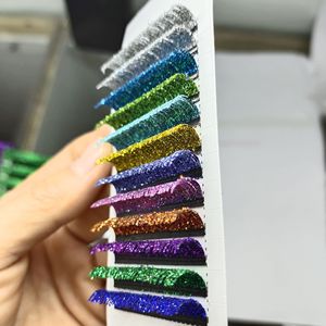 Vente en gros d'extensions <span class=keywords><strong>de</strong></span> <span class=keywords><strong>cils</strong></span> <span class=keywords><strong>de</strong></span> couleur pailletée <span class=keywords><strong>de</strong></span> haute qualité <span class=keywords><strong>Cils</strong></span> personnalisables <span class=keywords><strong>de</strong></span> marque privée - Product Image 1