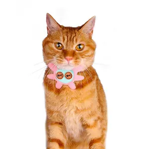 MIDEPET猫领花卉珍珠宠物配件供应商颈部安全按钮快速释放小猫猫领天鹅绒