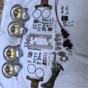 Kit Throttle Body FAJS Dual DCOE Silver Cocok untuk Balap dan Konversi Mesin CARB ke EFI, Tinggi 40MM untuk Klakson Udara - Product Image 1