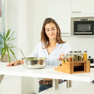 Factory Direct Customized Spice Jars Storage RacK <b>Shelf</b> Extendable Bamboo Four-layers Spice Rack - Product Image 2