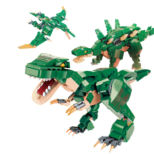 QMAN 42106 DIY mainan Model rakitan Tyrannosaurus Rex Set blok bangunan untuk anak laki-laki dinosaurus perang Ji seri konstruksi plastik - Product Image 1