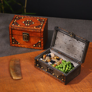 กล่องไม้แนววินเทจลึกลับของขวัญเครื่องประดับสไตล์โบราณกล่องตกแต่งเสา6400J สไตล์จีนใหม่ - Product Image 1