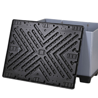 Boîtes de distribution en plastique avec couvercles pour la logistique en gros, conteneurs mobiles en plastique robustes, caisses de stockage sur palettes