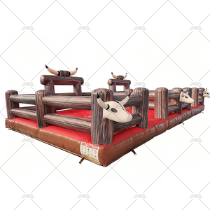 Machine de rodéo mécanique gonflable pour adultes et enfants, utilisation commerciale en extérieur, en PVC, résistante aux UV, imperméable, facile à installer - Product Image 3