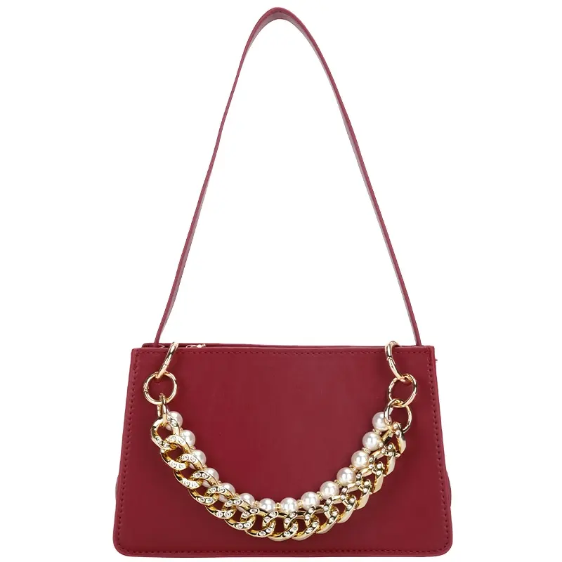 Bolsa de sobrancelha vermelha e leve de luxo, nova bolsa de noiva com alça de ombro única, moda de outono, 2022