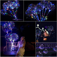 Lumières LED transparentes ballons Bobo brillent dans l'obscurité mariage saint valentin fête d'anniversaire ballons à bulles