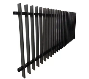 Clôture à lames verticales en aluminium, design moderne, pour bâtiments de jardin, avec lames soudées noires en acier pour <span class=keywords><strong>piscine</strong></span> - Product Image 4