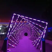 Arche en forme de cœur romantique pour mariage en plein air, lumières LED PVC IP65, tunnel temporel pour décorations de Noël en parc et aménagement paysager