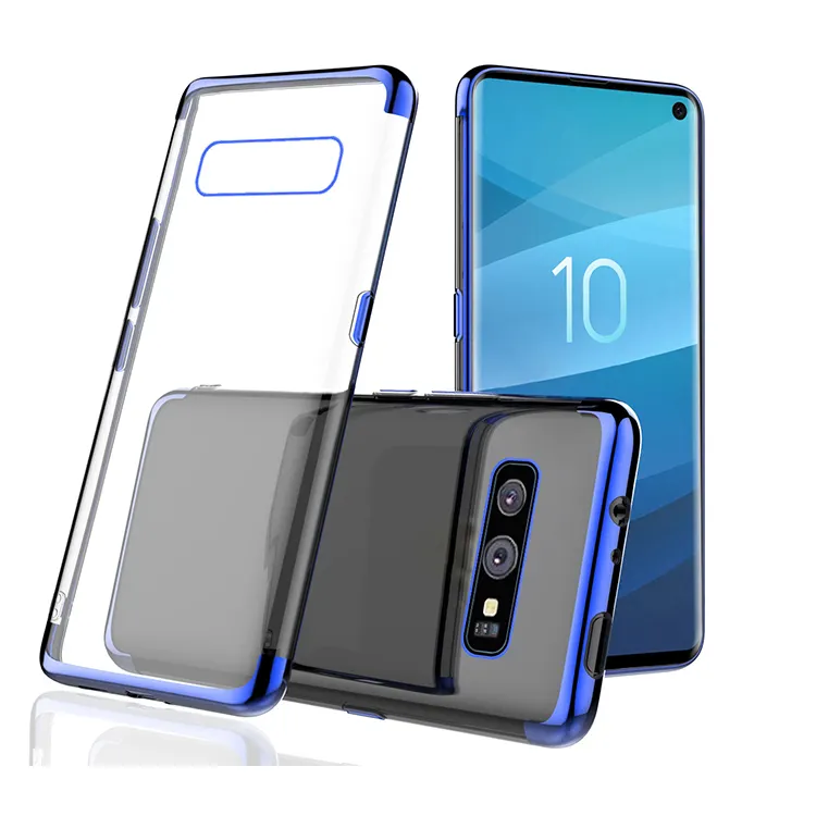 Capa de silicone transparente para samsung galaxy, revestida para samsung galaxy a10 a20 a30 a40 a50 a60 a70