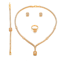 Luxe arabie saoudite collier de mariée ensemble griffe réglage cubique zircon ensemble de Bijoux pour femmes BN8985 Bijoux Femme Ensembl