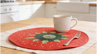 Sets de table ronds tissés style bohème motif tomate, imperméables, antidérapants, résistants à la chaleur, faciles à nettoyer, en PP, pour la salle à manger