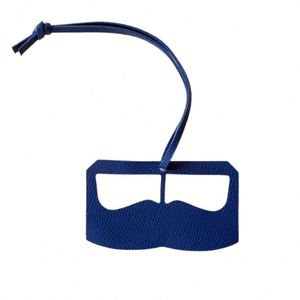 Hr <b>Cute</b> Artistic Glasses Shaped Pu Leather Key Ring Hot Sale <b>Purse</b> Bag Charm for Bags Gifts - Product Image 3