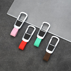 Waterproof Wear Resistant Zinc Alloy Keychain, D <b>Ring</b> Leather Strap Sturdy Durable Universal Fit, for BMW Toyota Honda - Product Image 5