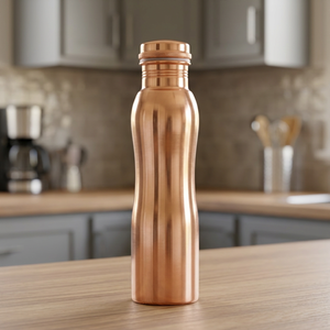 Bouteille d'eau de boisson de sport isolée Bouteille d'eau en cuivre pour visites et voyages Acier inoxydable à double paroi-Artisanat indien - Product Image 2