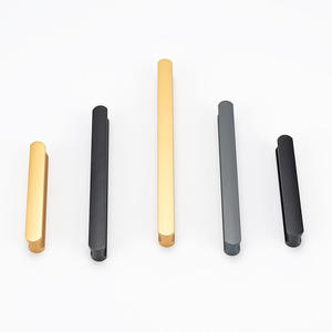 Modern Long Zinc Alloy <b>Door</b> Pull <b>Handle</b> Golden Grey Wardrobe <b>Handles</b> for <b>Kitchen</b> Bedroom Dresser with Screws Durable Antirust - Product Image 5