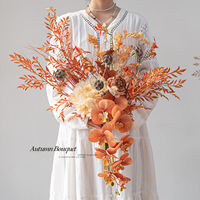 Luxuriöser Handgefertigter Vintage Herbstfarbener Seiden-Kunstblumenstrauß - Hochwertiges Elegantes Herzstück für Wohnzimmer und Esszimmer
