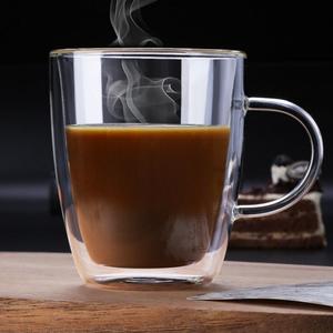 Tazas de Café Personalizadas de Vidrio Borosilicato de Doble Pared Transparente de 16 oz con Asa, Taza de Café de Doble Capa de 250 ml - Product Image 6