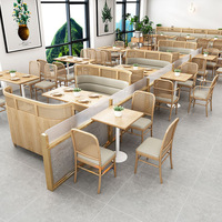 Ensemble de mobilier de restaurant personnalisable pour la restauration rapide et les cafés, comprenant des banquettes, des chaises de salle à manger et des tables