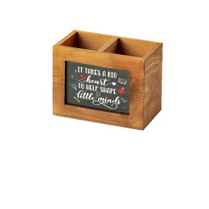 Portalápices de madera maciza, caja de almacenamiento cuadrada de Color Natural para escritorio, organizador de papelería para profesores, oficina y escuela - Product Image 3