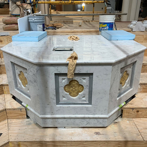 Iglesia religiosa Mesa <span class=keywords><strong>de</strong></span> altar <span class=keywords><strong>de</strong></span> sacrificio <span class=keywords><strong>de</strong></span> piedra <span class=keywords><strong>de</strong></span> mármol blanco antiguo - Product Image 6
