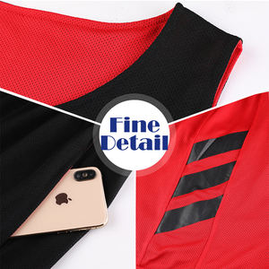 पुरुषों की अनुकूलन योग्य बास्केटबॉल जर्सी छात्रों के लिए मुद्रित पैटर्न लोगो के साथ डबल-पक्षीय लुभावनी प्रशिक्षण खेल वर्दी - Product Image 3