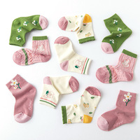 Kaus Kaki Tabung Motif Bunga Tiga Dimensi Lucu untuk Anak Perempuan, Kaus Kaki Kartun Anak Perempuan, Katun Cepat Kering, Bernapas, Kasual Musim Panas