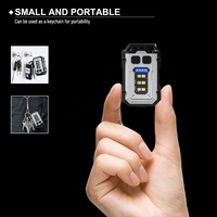 Senter LED Mini Gantungan Kunci Custom Logo, Senter Saku Portabel, Dapat Diisi Ulang USB, Senter Mini LED Gantungan Kunci Kecil