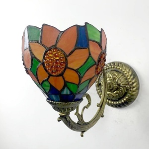 LongHuiJing Traditional Tiffany Flower Dome Stained Glass 1 <b>Light</b> Mediterranean Living Room Corridor Wall Lamp - Product Image 2