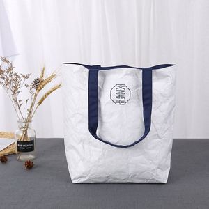 Eco-Friendly Custom Printed Logo Storage Bag Washable Kraft Paper Handbag for Shopping Durable and Stylish - Product Image 3