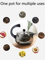 Tetera de Vidrio Borosilicato KELIN de 500ml, Color Gris Humo, Resistente al Calor, Diseño Minimalista con Asa Lateral, para Té Suelto, Venta al Por Mayor