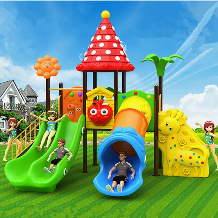 Commercial Children School Plastic Slide Amusement Park Kids Outdoor Playground Equipment
