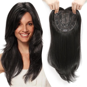 Ventes Flash Perruque en Soie Mono Base <span class=keywords><strong>avec</strong></span> Clip, Complément Capillaire <span class=keywords><strong>Femme</strong></span> à Frange pour Cheveux Fins - Product Image 1