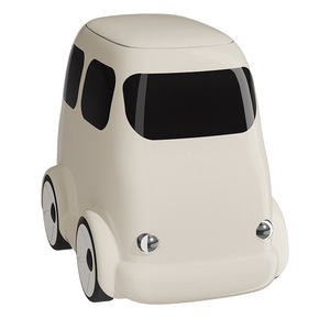 Creative Car Shaped Household Trash Can With Lid And Wheels Red And White For Kids Living Room Indoor Use - Product Image 5